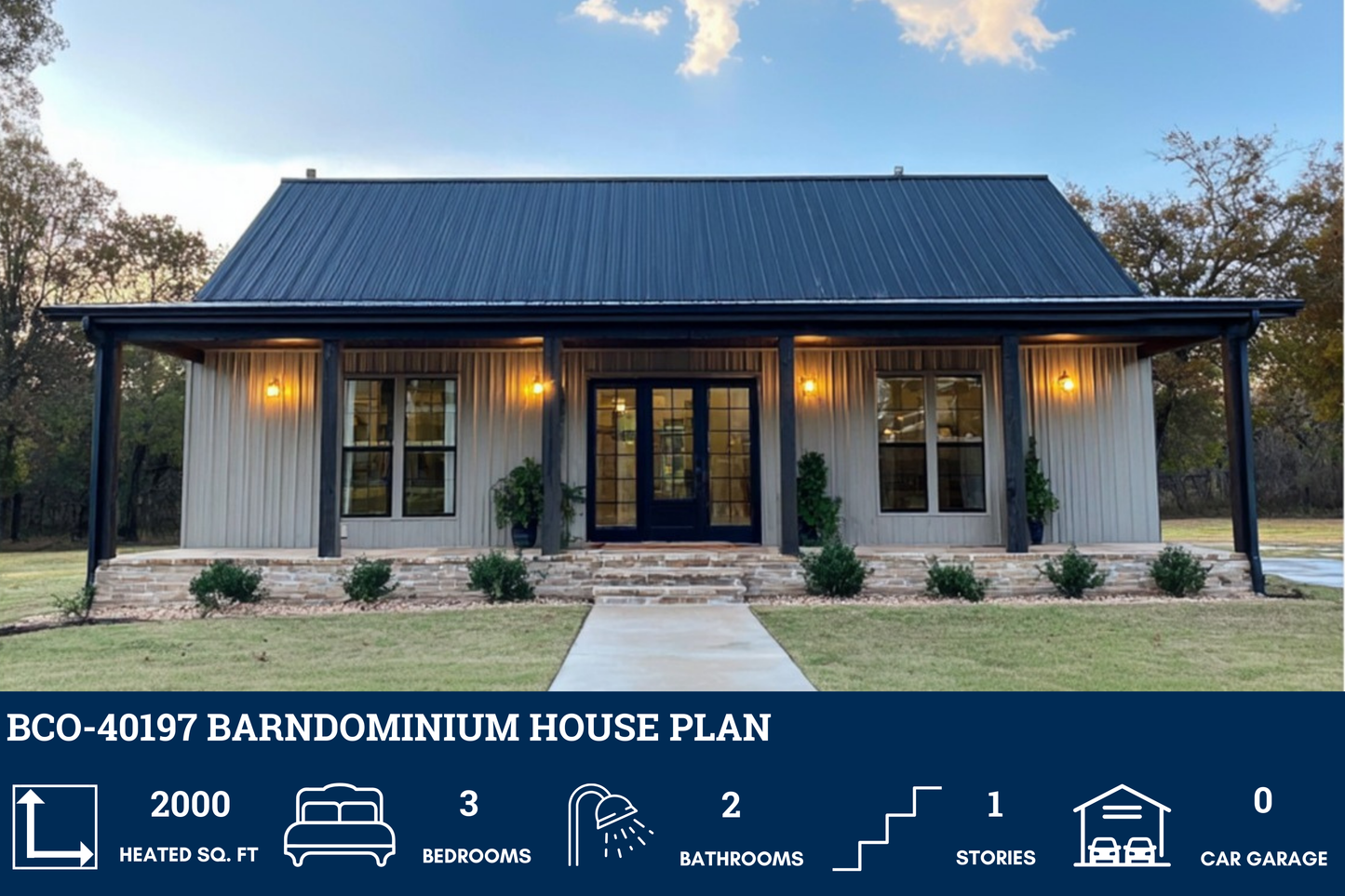 BCO-40197 Barndominium House Plan