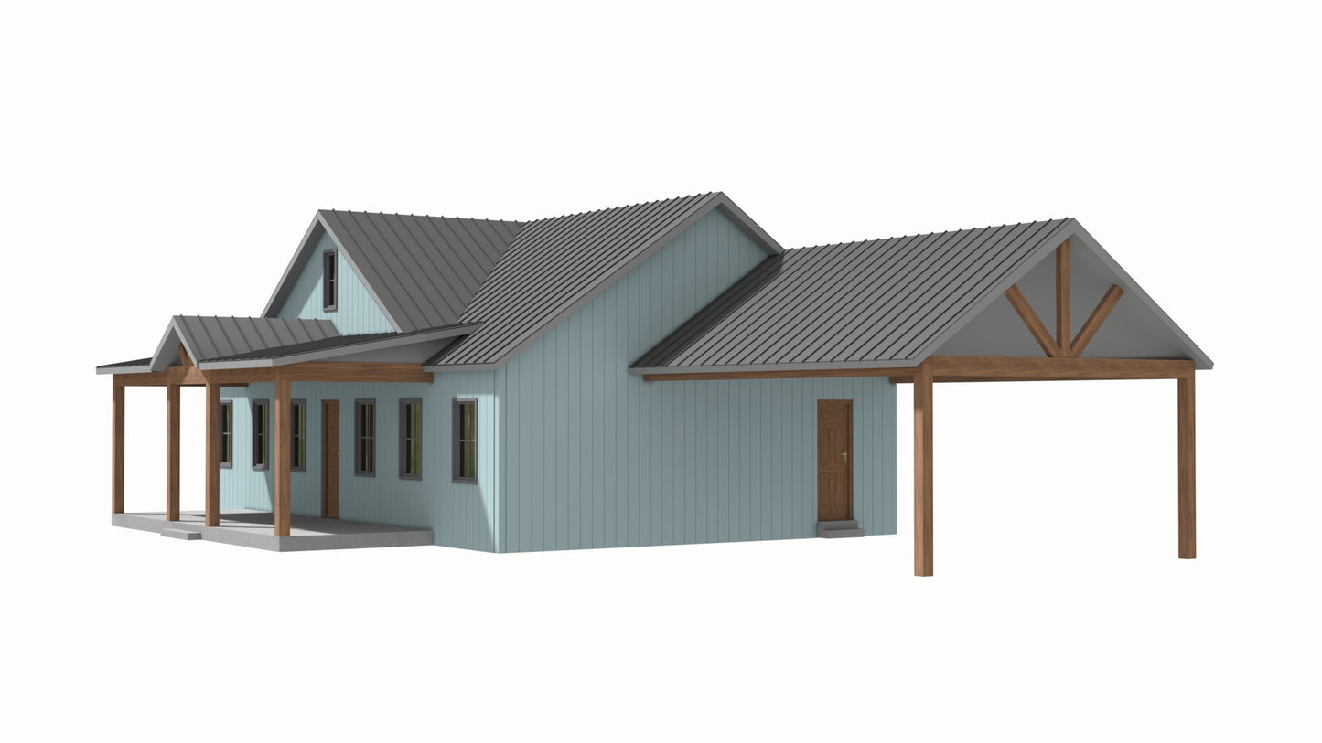 BCO-40199-T Tanya Barndominium House Plan