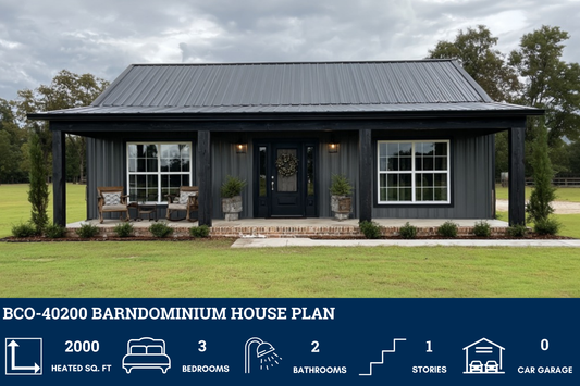 BCO-40200 Barndominium House Plan