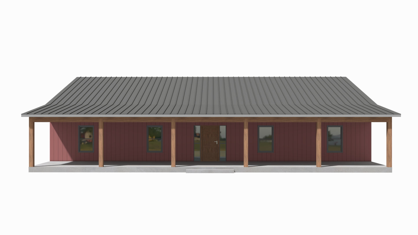BCO-40204-L Lopez Barndominium House Plan