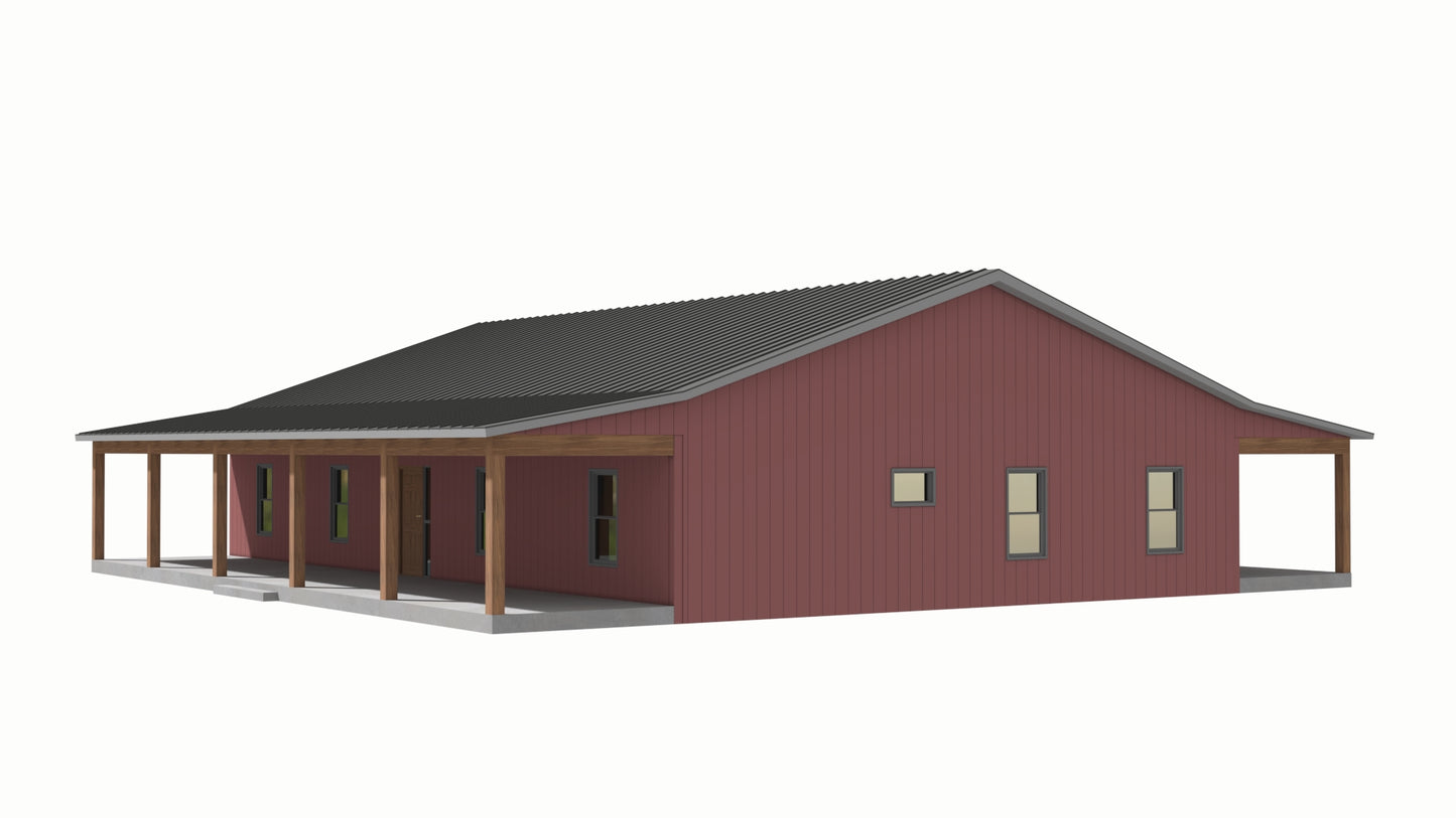 BCO-40204-L Lopez Barndominium House Plan