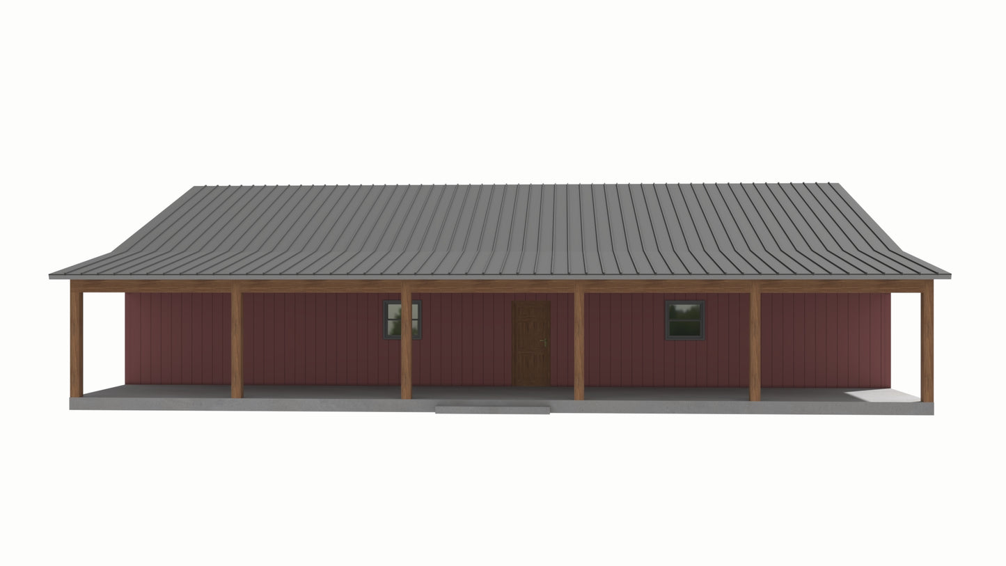 BCO-40204-L Lopez Barndominium House Plan
