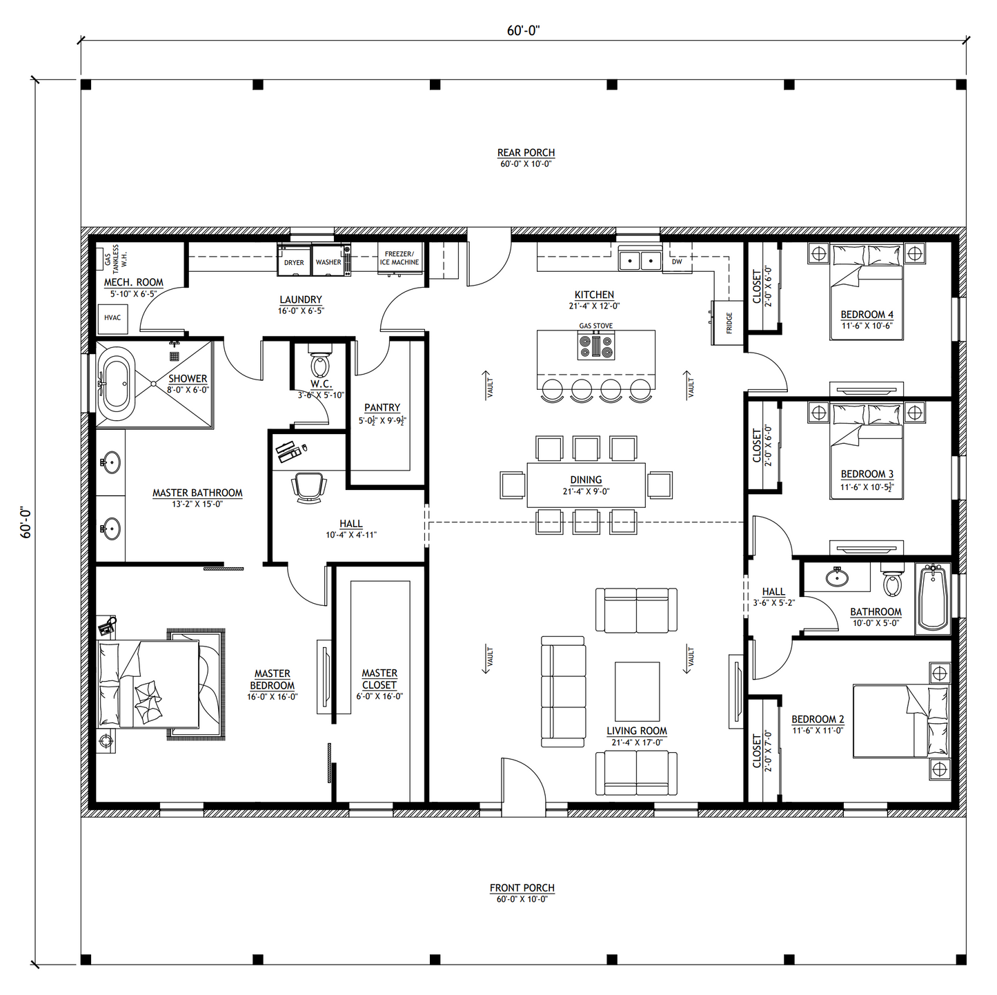 BCO-40204-L Lopez Barndominium House Plan