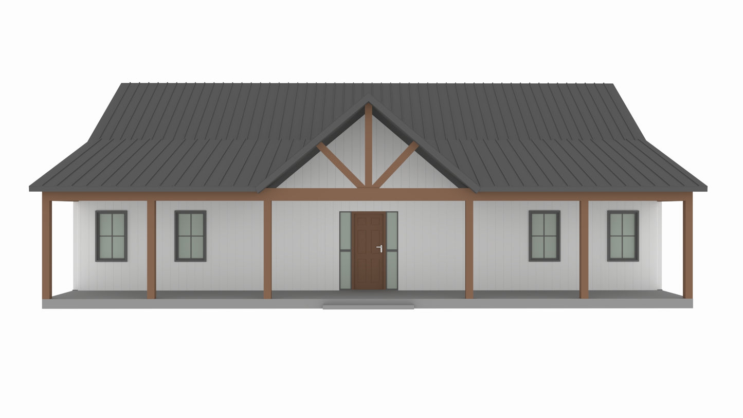 BCO-40204-T Trey Barndominium House Plan