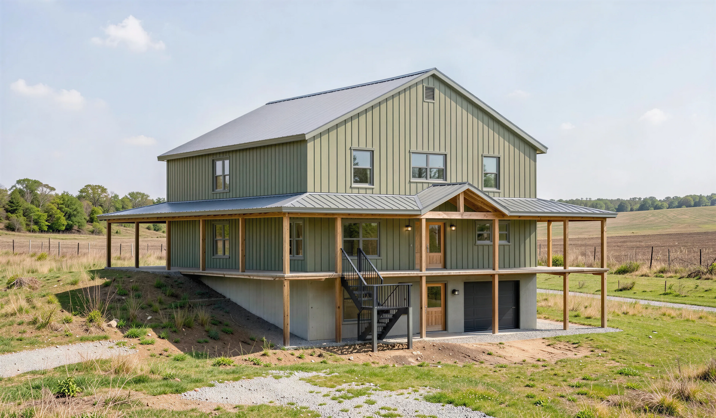 BCO-40206-A Alicia Barndominium House Plan