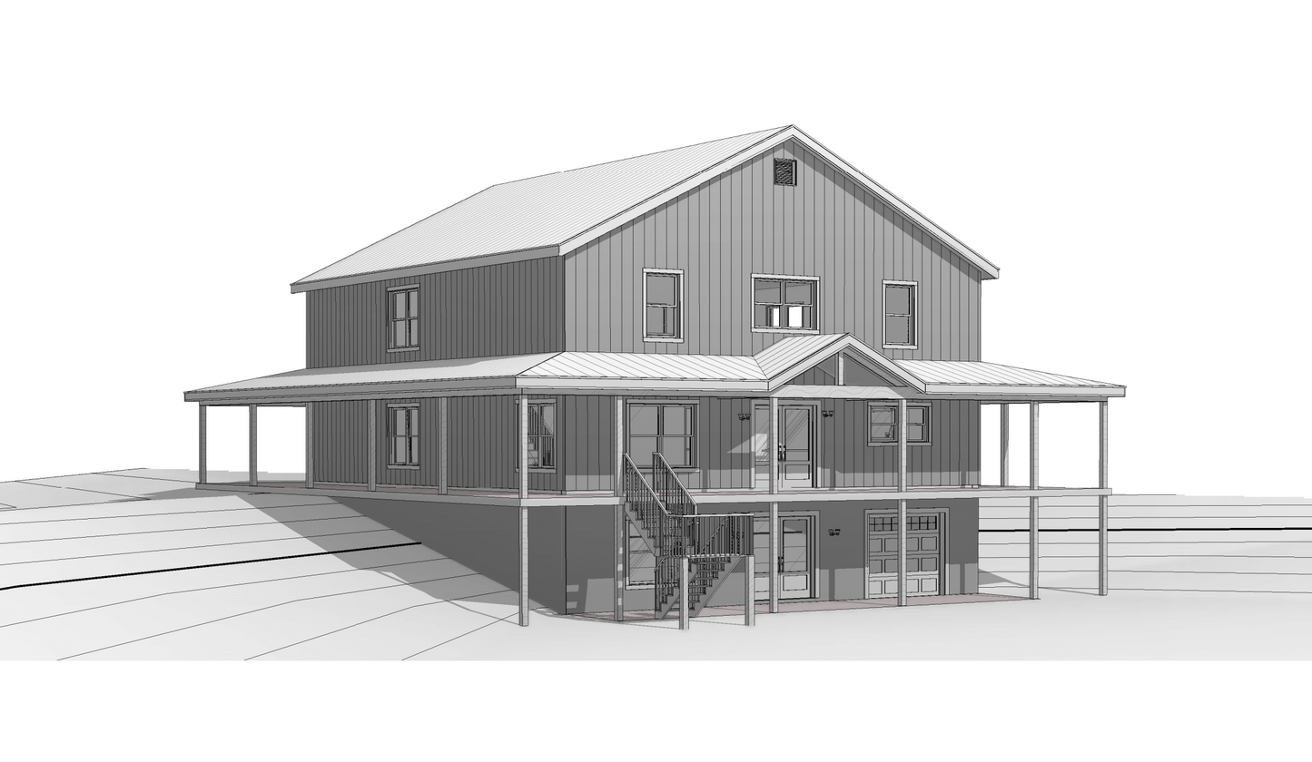 BCO-40206-A Alicia Barndominium House Plan