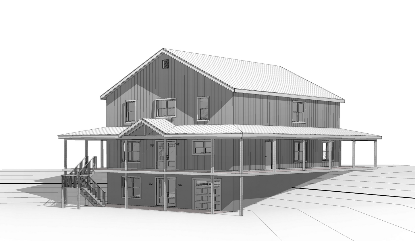 BCO-40206-A Alicia Barndominium House Plan