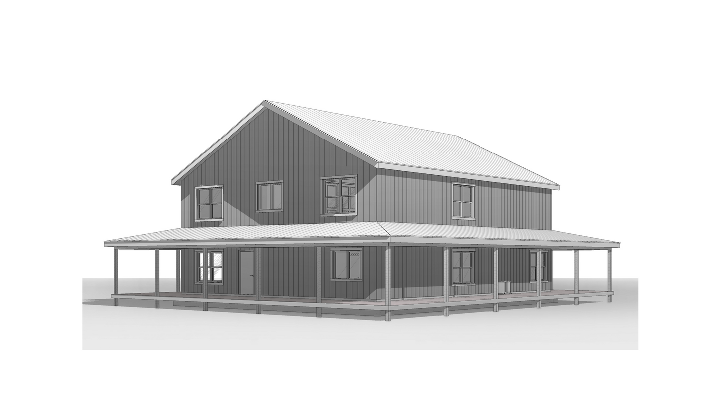 BCO-40206 Margaret Barndominium House Plan