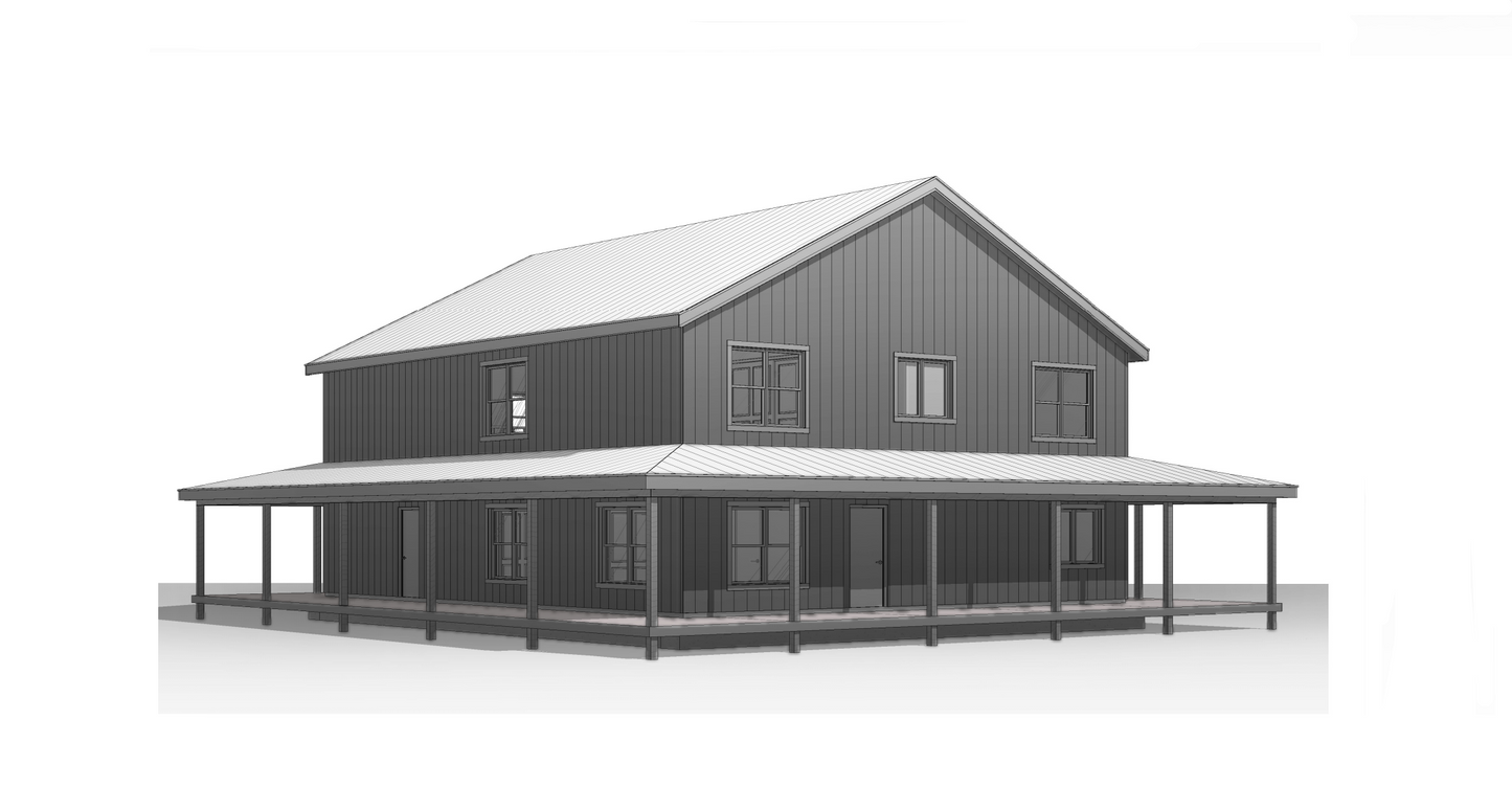 BCO-40206 Margaret Barndominium House Plan