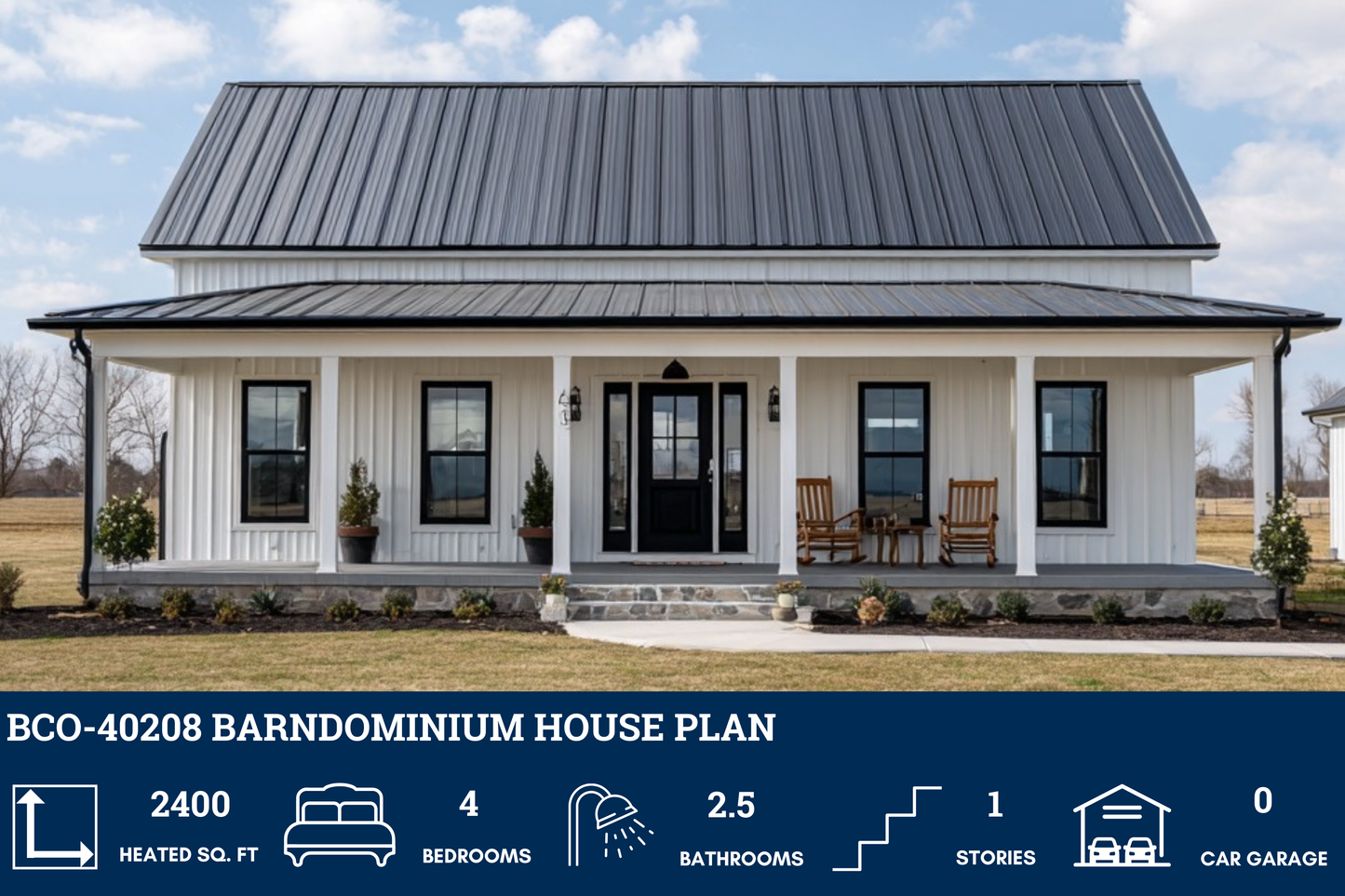 BCO-40208 Barndominium House Plan