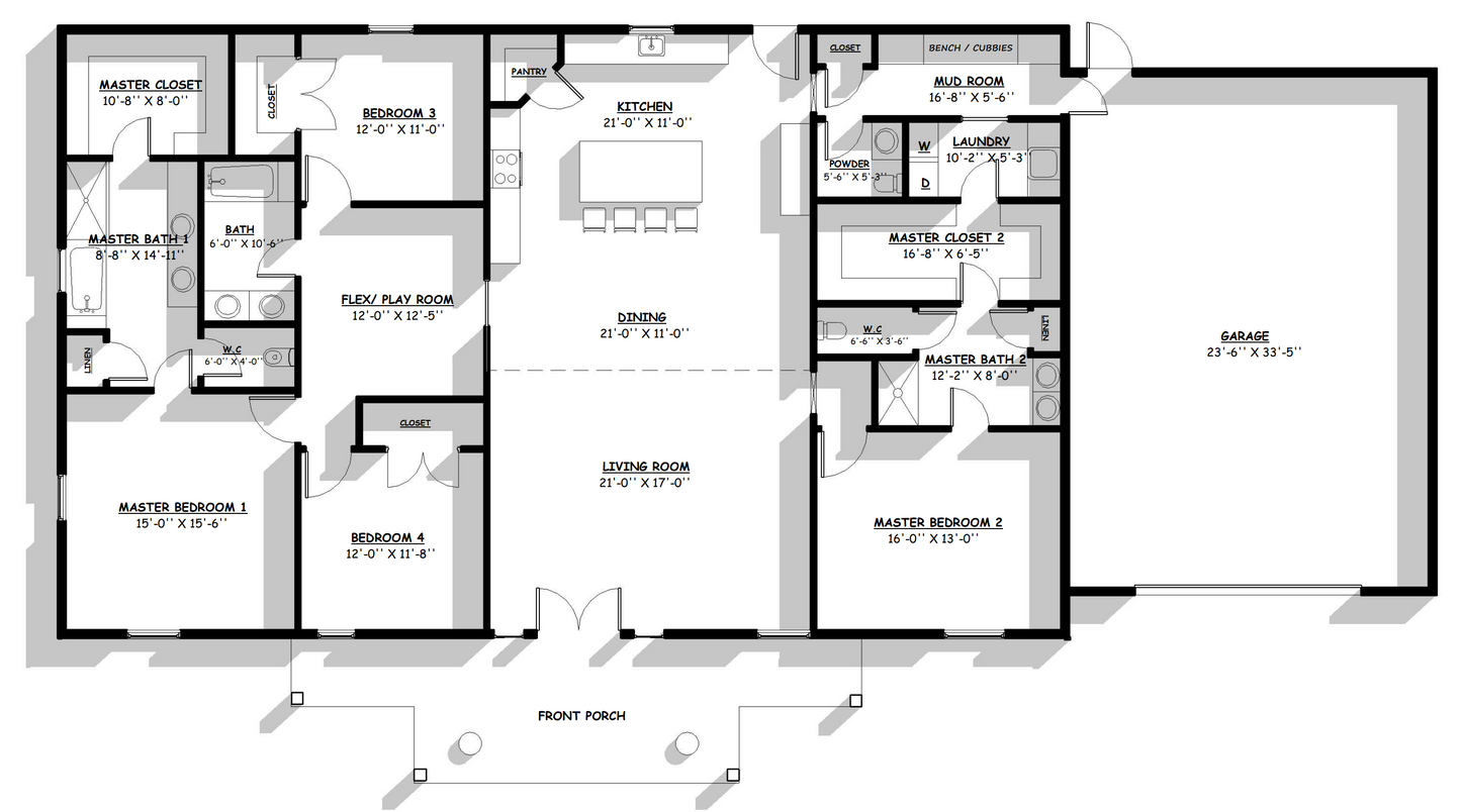 BCO-40213 Luther Barndominium House Plan