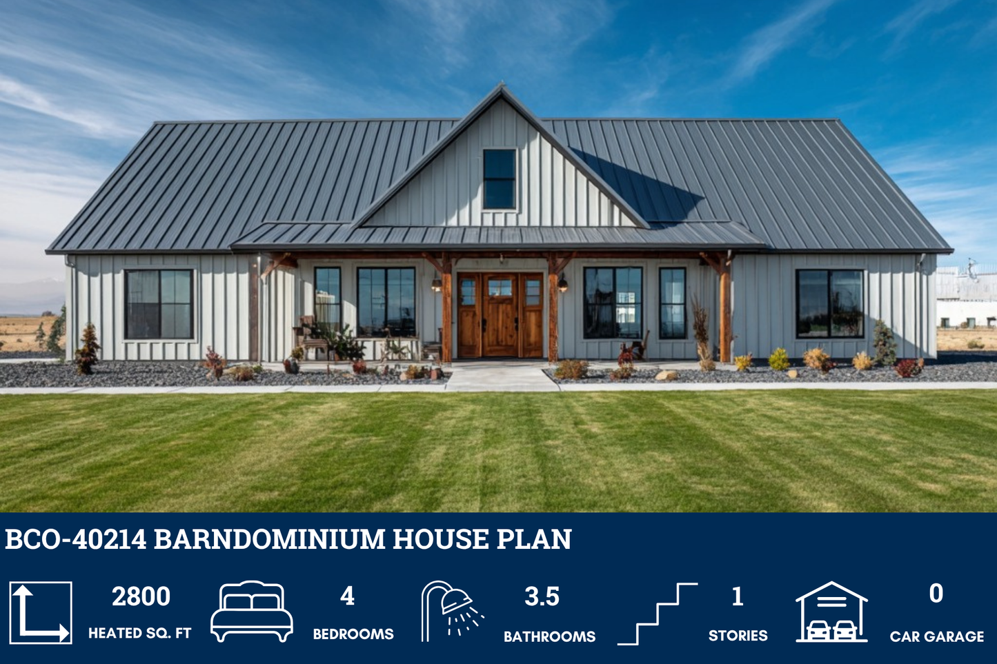 BCO-40214 Barndominium House Plan