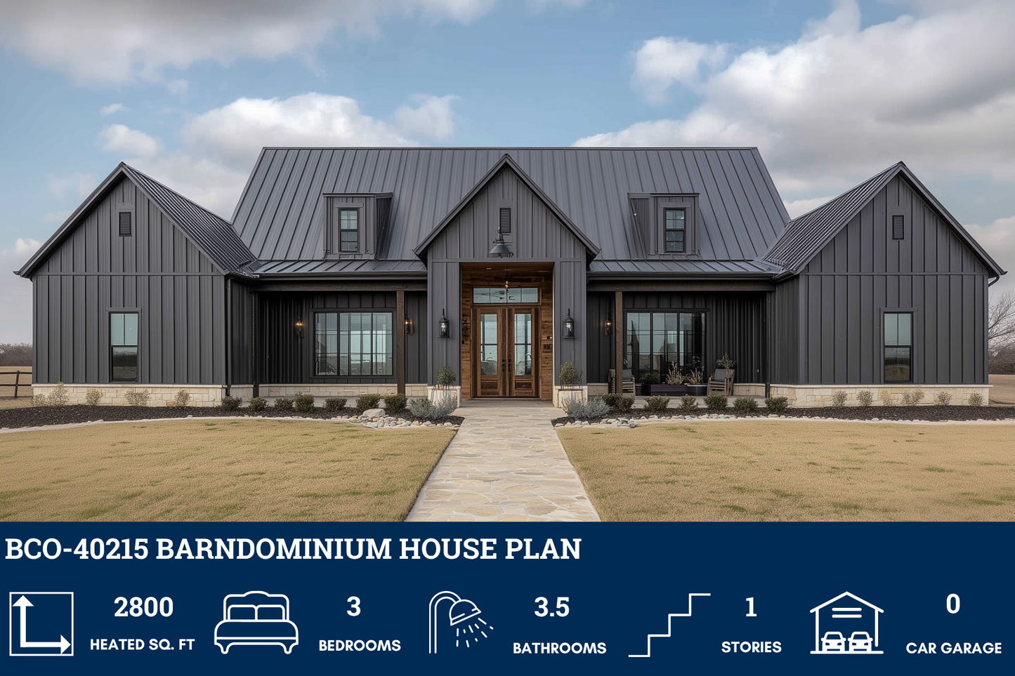 BCO-40215 Barndominium House Plan