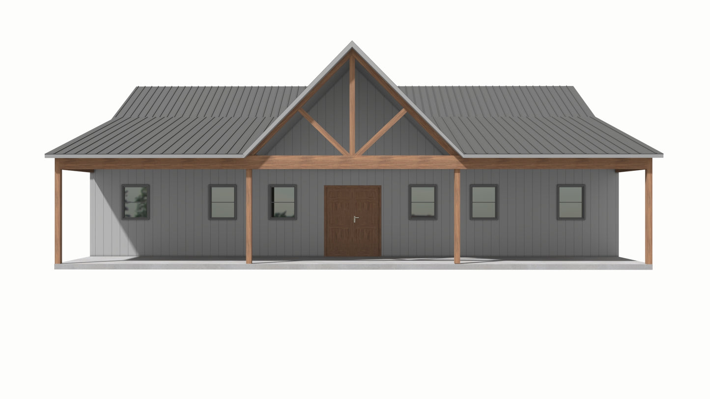 BCO-40217-C Cassie Barndominium House Plan