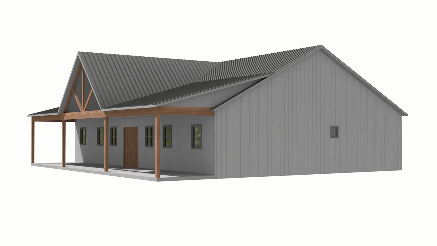 BCO-40217-C Cassie Barndominium House Plan