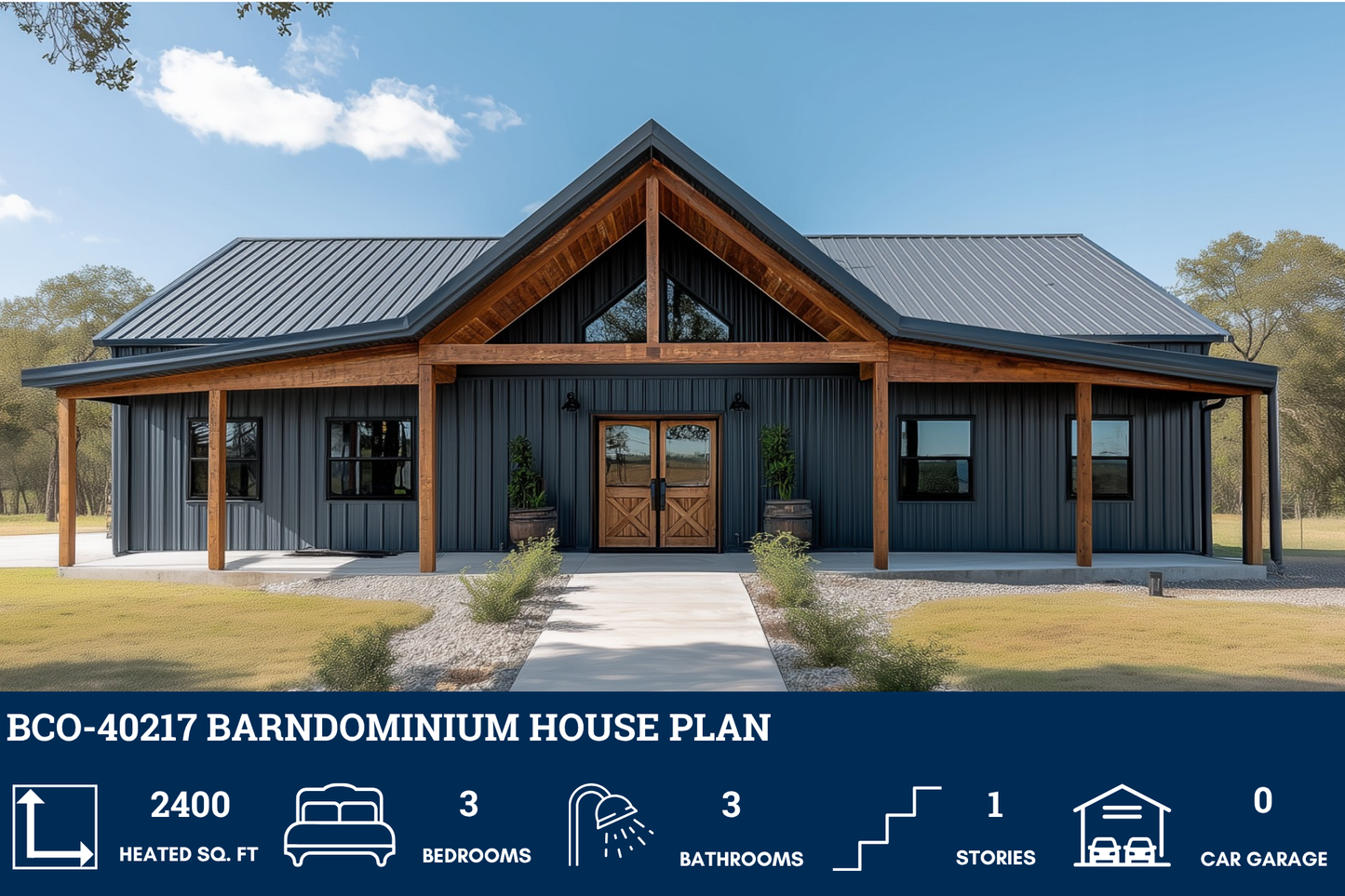 BCO-40217 Barndominium House Plan