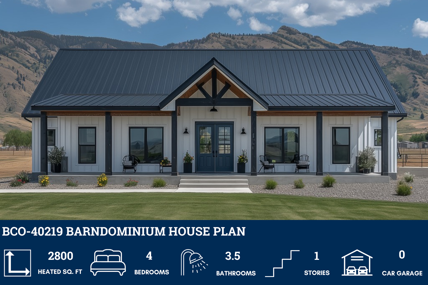 BCO-40219 Barndominium House Plan