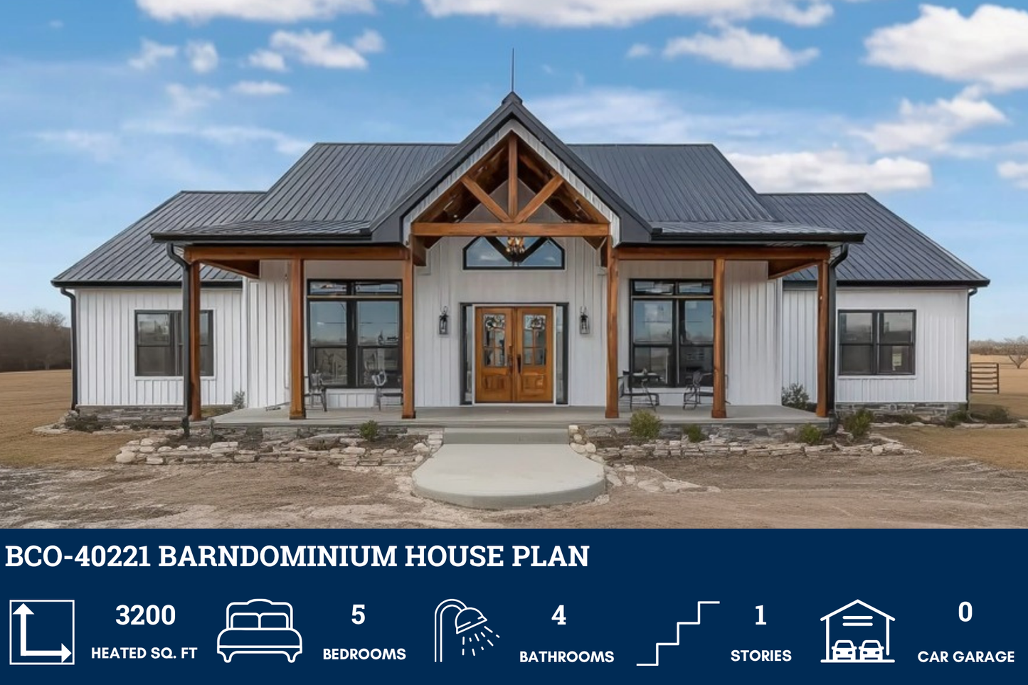 BCO-40221 Barndominium House Plan