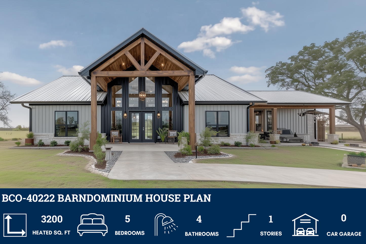 BCO-40222 Barndominium House Plan