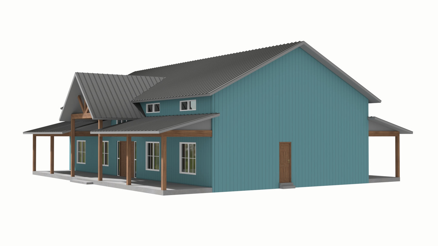 BCO-40225-M Mike Barndominium House Plan