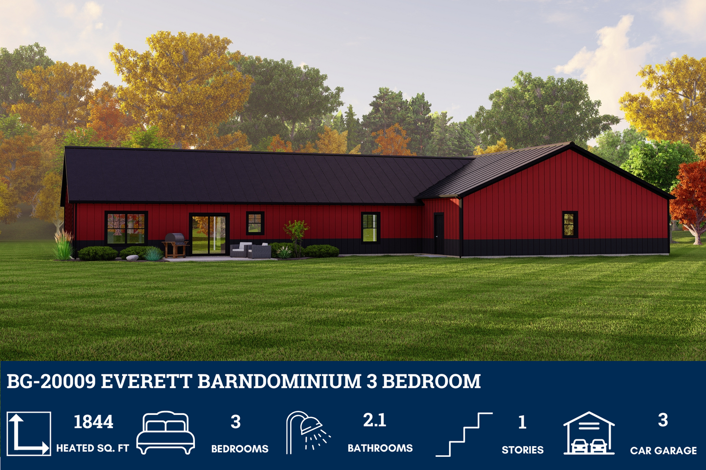 BG-20009 Everett Barndominium House Plan