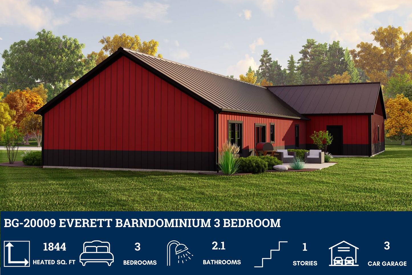 BG-20009 Everett Barndominium House Plan