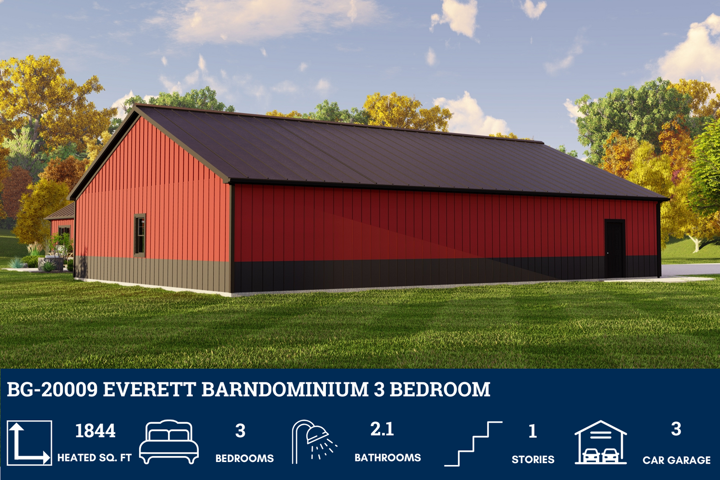 BG-20009 Everett Barndominium House Plan