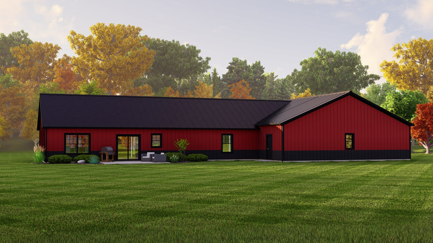 BG-20009 Everett Barndominium House Plan