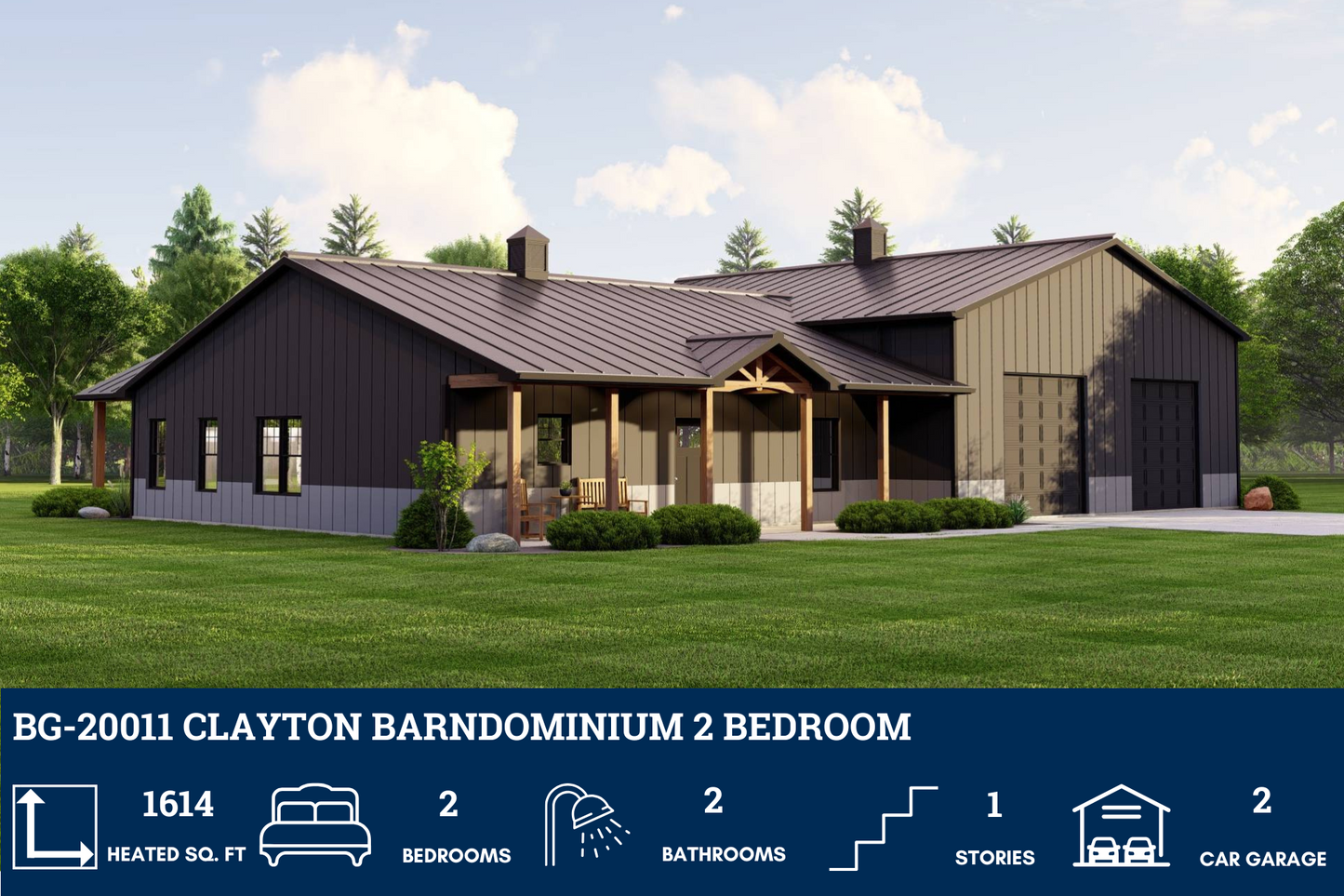 BG-20011 Clayton Barndominium House Plan