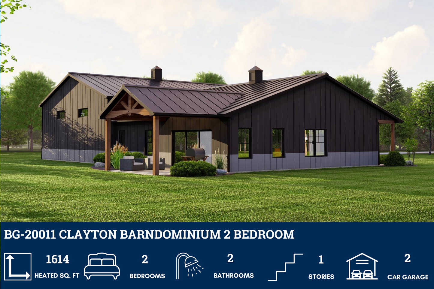 BG-20011 Clayton Barndominium House Plan