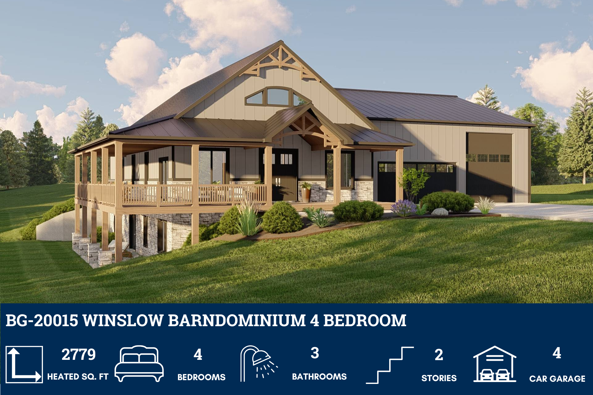 Barndominium Plans with Walkout Basement