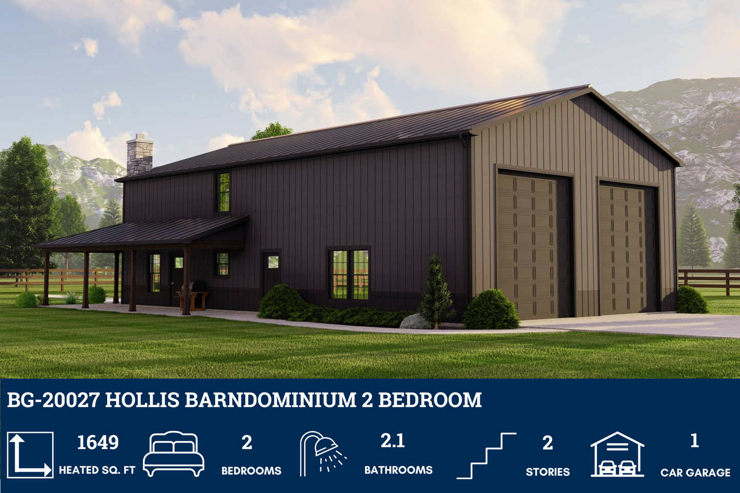 BG-20027 Hollis Barndominium House Plan