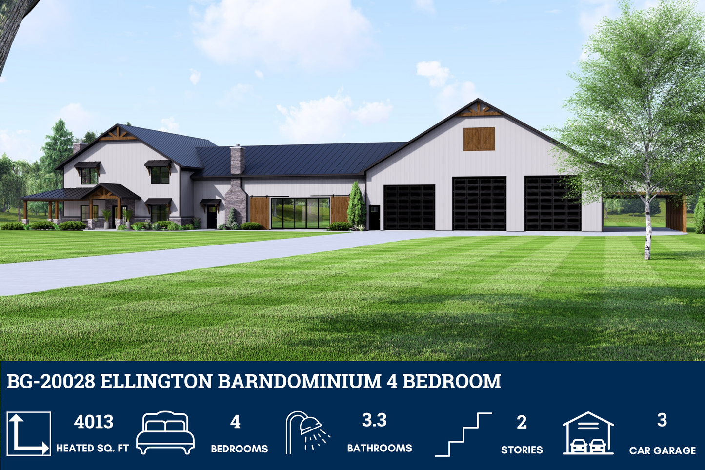 BG-20028 Ellington Barndominium House Plan