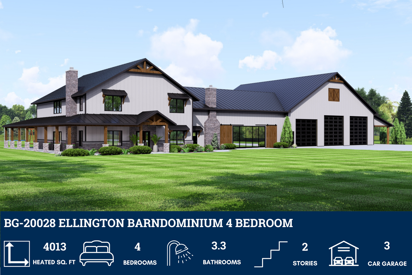 BG-20028 Ellington Barndominium House Plan