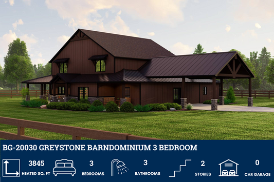 BG-20030 Greystone Barndominium House Plan