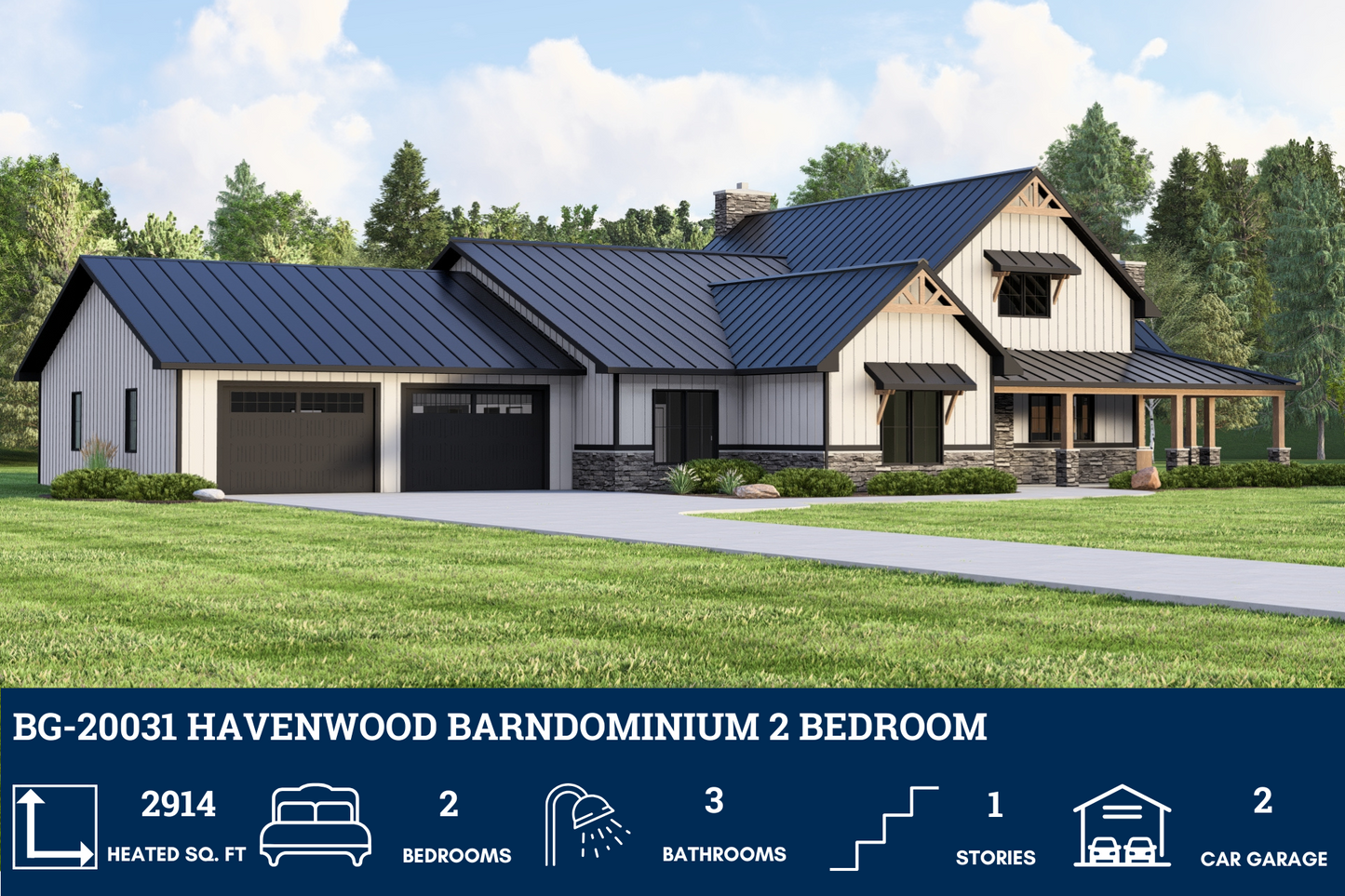 BG-20031 Havenwood Barndominium House Plan