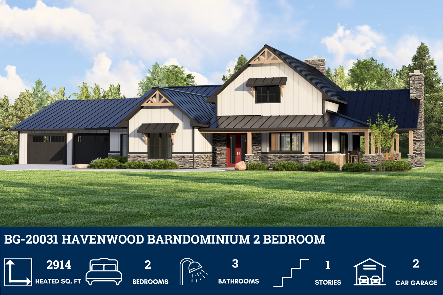 BG-20031 Havenwood Barndominium House Plan