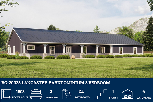 BG-20033 Lancaster Barndominium House Plan