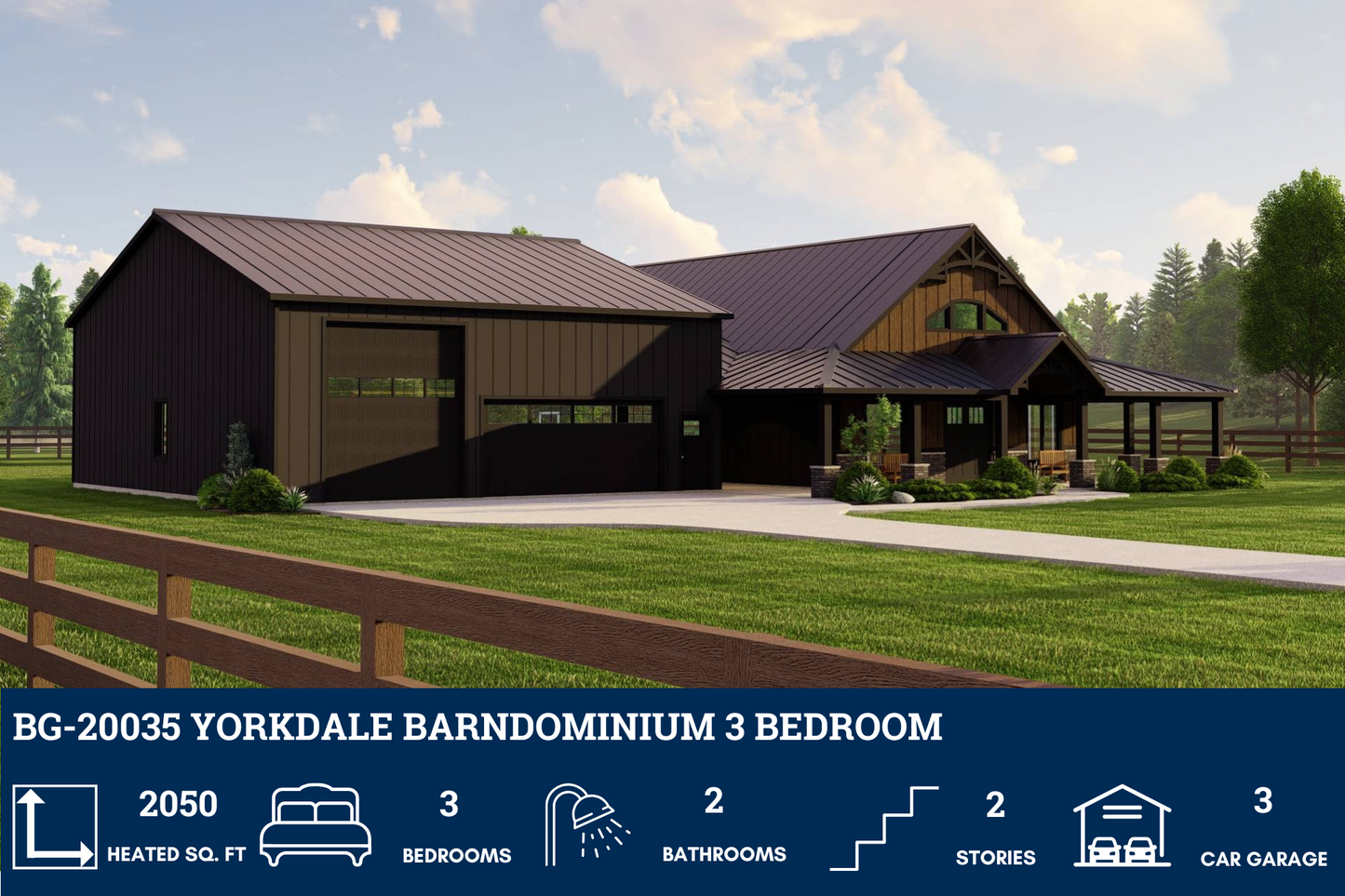 BG-20035 Yorkdale Barndominium House Plan