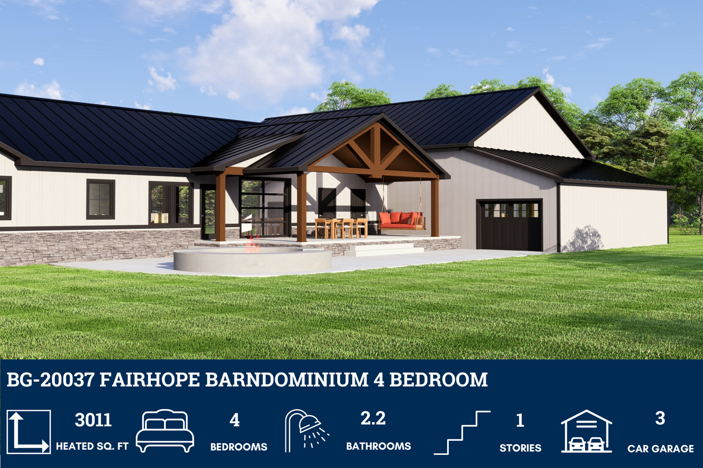 BG-20037 Fairhope Barndominium House Plan