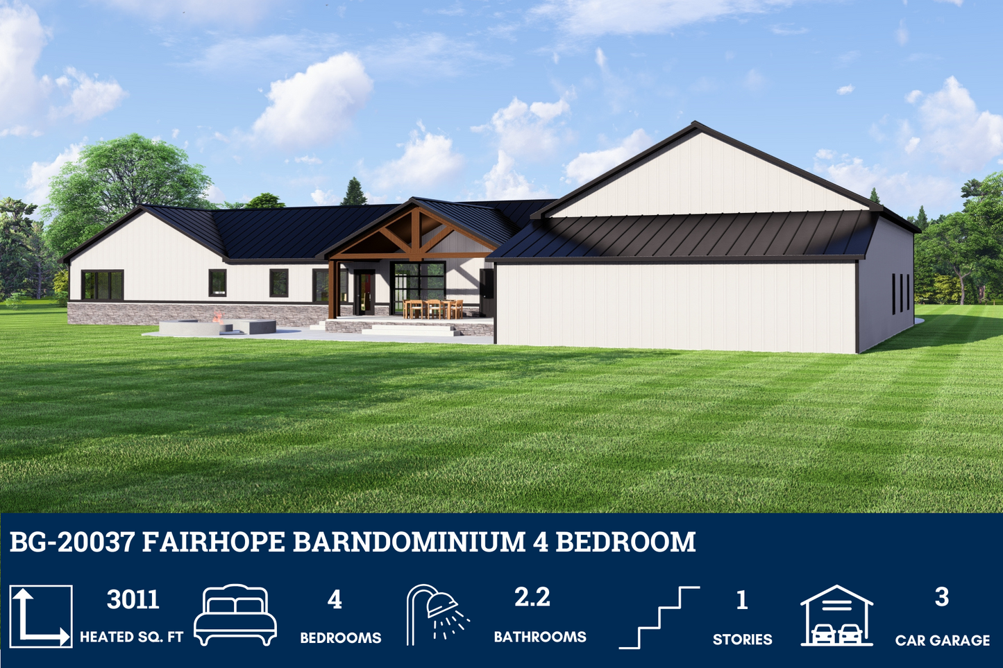 BG-20037 Fairhope Barndominium House Plan