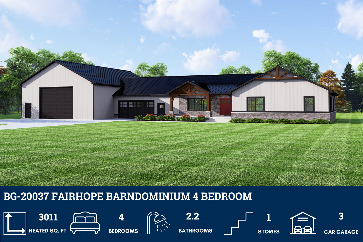 BG-20037 Fairhope Barndominium House Plan