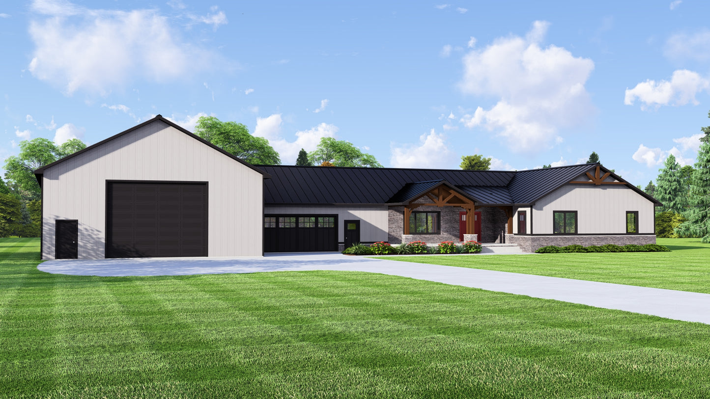 BG-20037 Fairhope Barndominium House Plan
