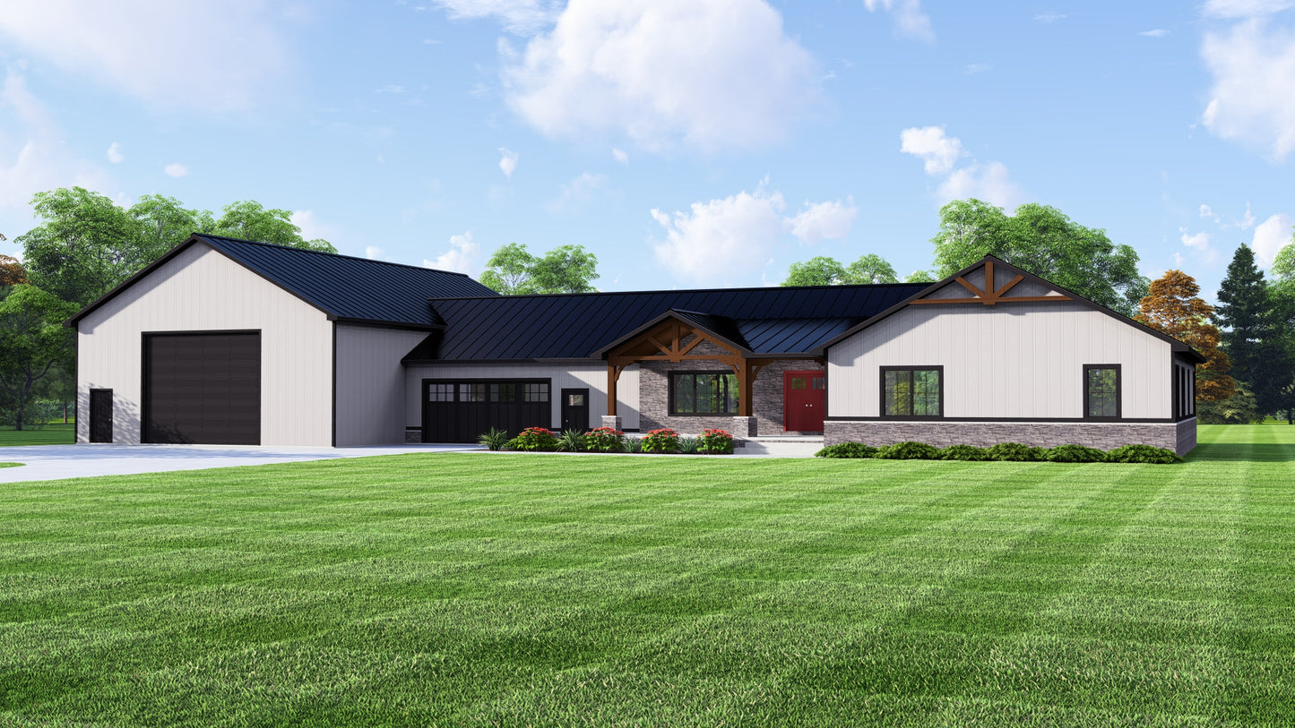 BG-20037 Fairhope Barndominium House Plan