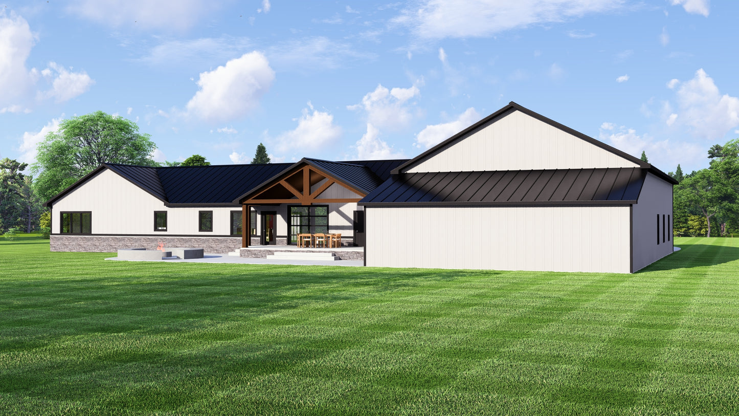 BG-20037 Fairhope Barndominium House Plan
