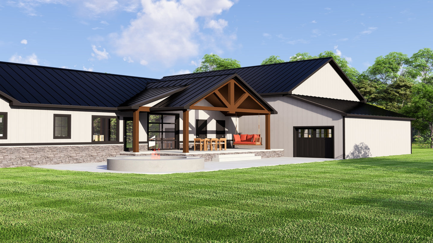 BG-20037 Fairhope Barndominium House Plan