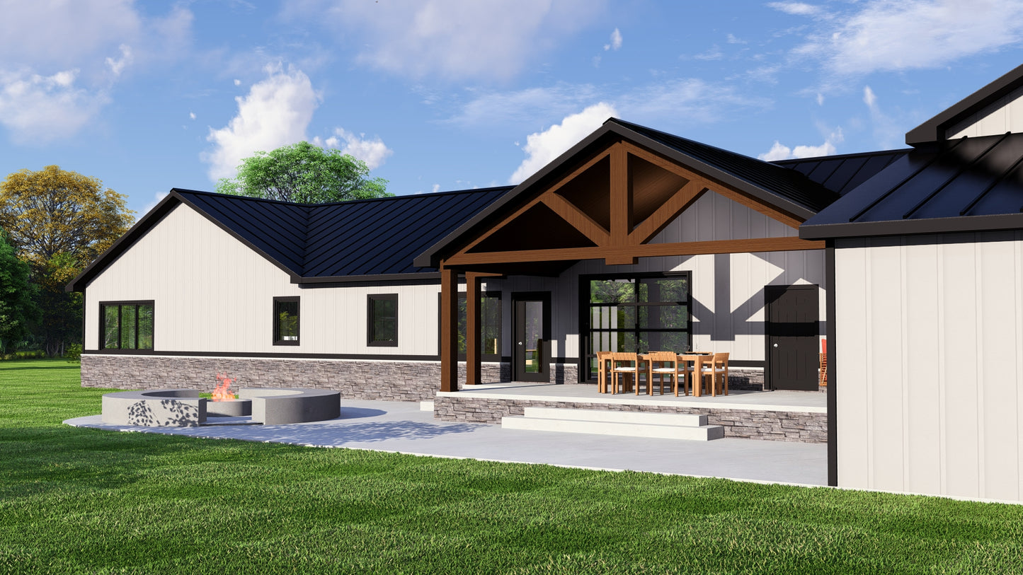 BG-20037 Fairhope Barndominium House Plan