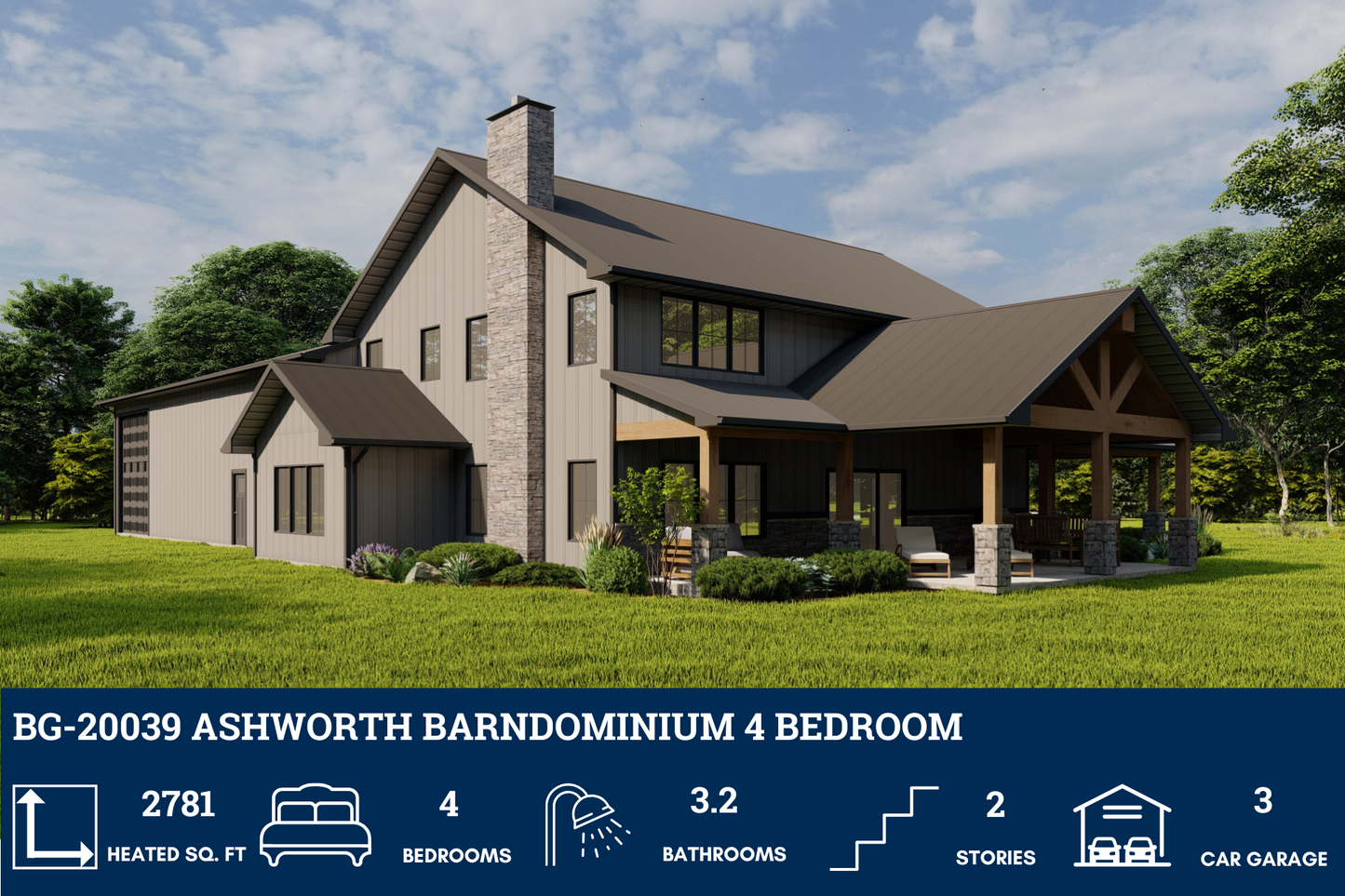 BG-20039 Ashworth Barndominium House Plan