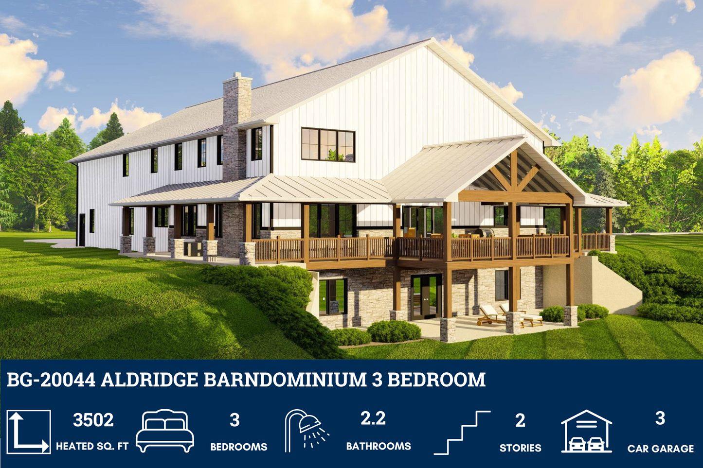 BG-20044 Aldridge Barndominium House Plan