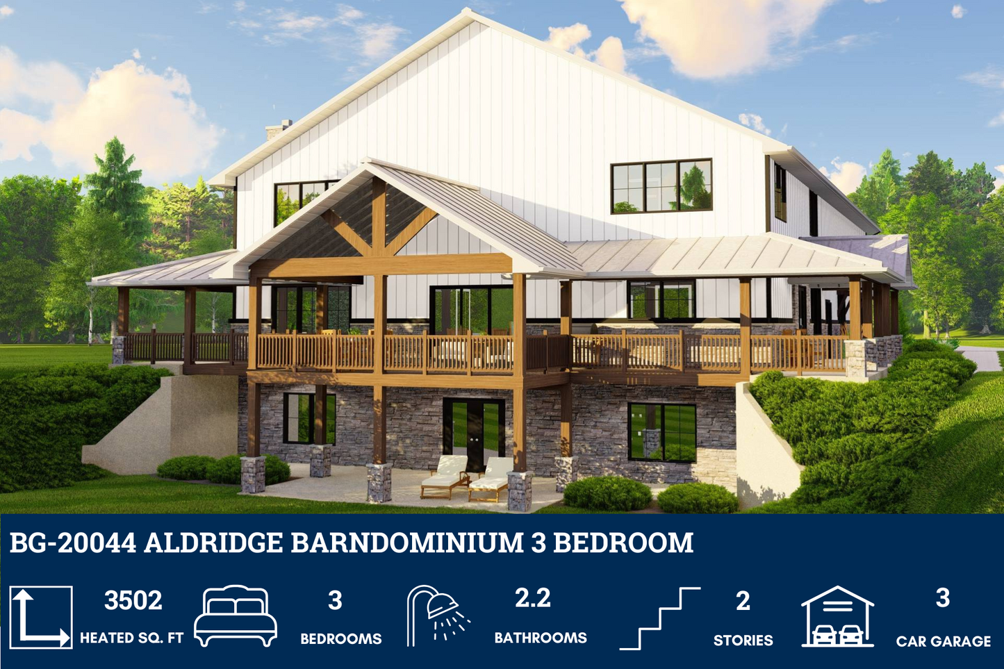 BG-20044 Aldridge Barndominium House Plan
